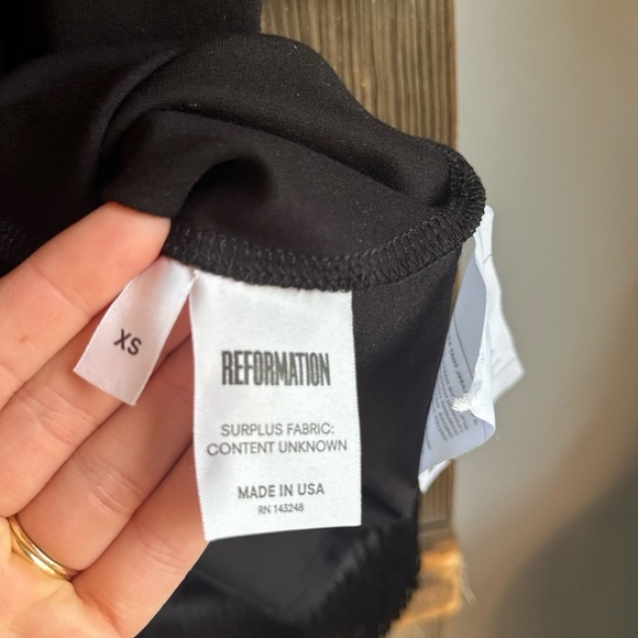 Reformation Aphelia Mini Dress Womens Size‎ XS Black Fringe Trim Strap Boho Chic - Picture 3 of 7